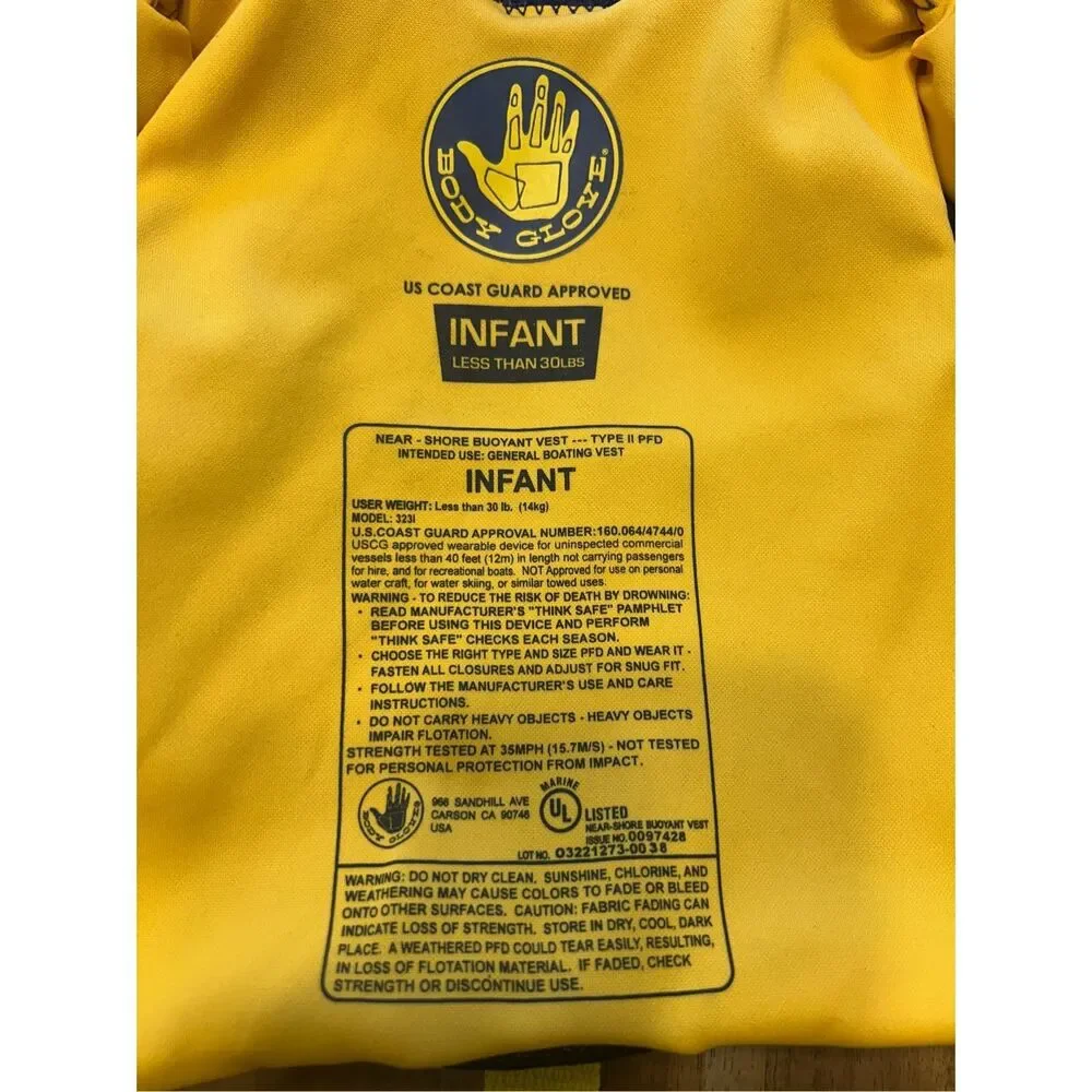 Body Glove Kids Swim Vest - Blue and Yellow - Picture 4 of 5